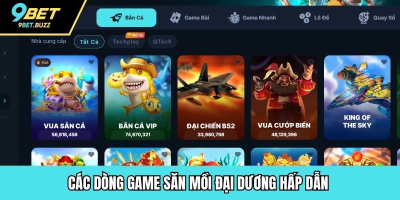 Các dòng game săn mồi đại dương hấp dẫn