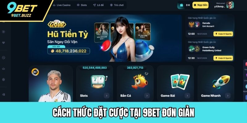 Cách thức đặt cược tại 9BET đơn giản